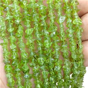 Natural Green Peridot Chip Beads Freeform, approx 4-7mm [GB23464]