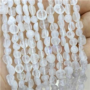 Natural White Moonstone Chip Beads Blue Flash Freeform, approx 4-7mm [GB23467]