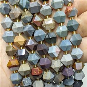 Natural Ocean Jasper Beads Cutted Bicone, approx 8-10mm [GB23482]