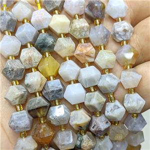 Natural Bamboo Agate Beads Cutted Bicone, approx 8-10mm [GB23486]