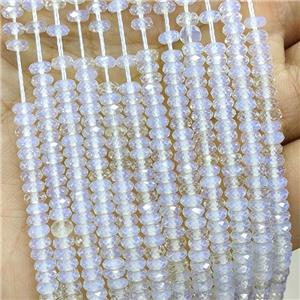 White Opalite Beads Faceted Rondelle, approx 2x4mm [GB23495]
