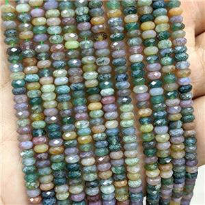 Natural Indian Agate Beads Faceted Rondelle, approx 2x4mm [GB23497]