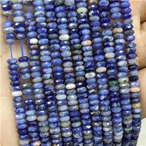 Natural Blue Sodalite Beads Faceted Rondelle, approx 2x4mm [GB23498]