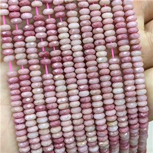 Pink Wood Lace Jasper Beads Faceted Rondelle, approx 2x4mm [GB23501]