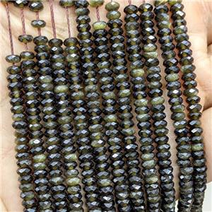 Golden Obsidian Beads Faceted Rondelle, approx 2x4mm [GB23503]