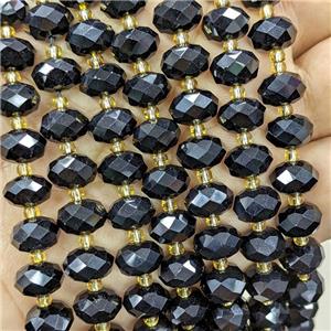 Black Agate Beads Faceted Rondelle Dye, approx 6-10mm [GB23512]