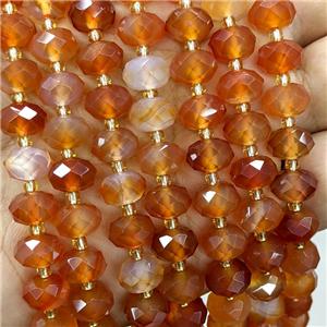 Red Agate Beads Faceted Rondelle Dye, approx 6-10mm [GB23513]
