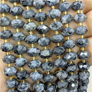 Natural Black Labradorite Beads Faceted Rondele, approx 6-10mm [GB23519]