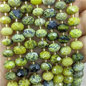 Chinese Yellow Turquoise Beads Faceted Rondelle, approx 6-10mm [GB23520]