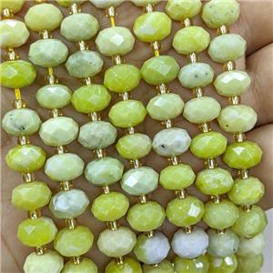 Natural Lemon Jade Beads Faceted Rondelle, approx 6-10mm [GB23521]