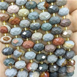 Natural Ocean Jasper Beads Faceted Rondelle, approx 6-10mm [GB23537]