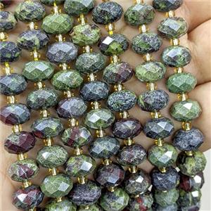 Natural Dragon Bloodstone Beads Faceted Rondelle, approx 6-10mm [GB23542]
