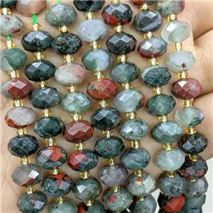 Natural African Bloodstone Beads Faceted Rondelle, approx 6-10mm [GB23544]