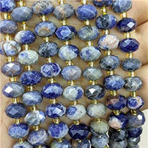 Natural Blue Sodalite Beads Faceted Rondelle, approx 6-10mm [GB23547]