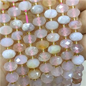 Natural Sakura Agate Beads Faceted Rondelle, approx 6-10mm [GB23552]