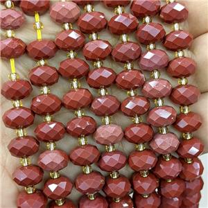 Natural Red Jasper Beads Faceted Rondelle, approx 6-10mm [GB23553]