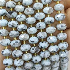 Natural Kiwi Jasper Beads Faceted Rondelle, approx 6-10mm [GB23555]