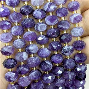 Natural Dogtooth Amethyst Beads Faceted Rondelle, approx 6-10mm [GB23556]