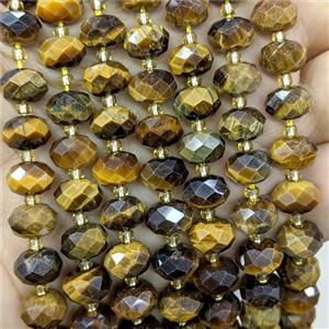 Natural Tiger Eye Stone Beads Faceted Rondelle, approx 6-10mm [GB23562]