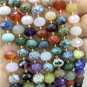 Mix Gemstone Beads Faceted Rondelle, approx 6-10mm [GB23569]