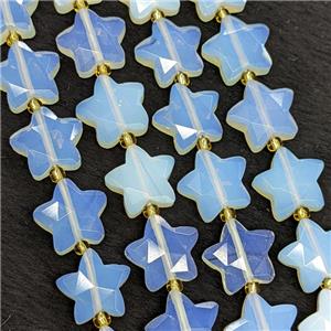 White Opalite Star Beads Faceted, approx 14mm [GB23573]