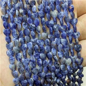 Natural Blue Sodalite Heart Beads, approx 6mm [GB23591]