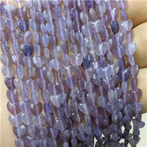 Purple Chinese Lepidolite Heart Beads, approx 6mm [GB23596]