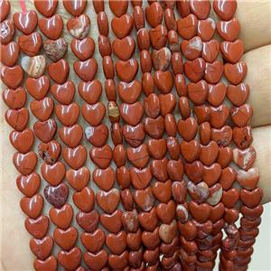 Natural Red Jasper Heart Beads, approx 6mm [GB23597]