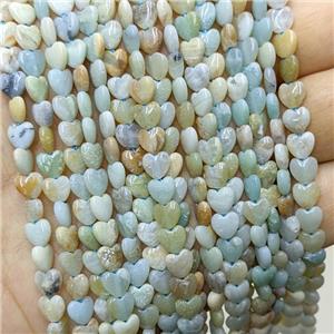 Natural Chinese Amazonite Heart Beads, approx 6mm [GB23607]