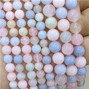 Round Morganite Beads Multicolor Smooth, approx 10mm dia [GB23608-10MM]