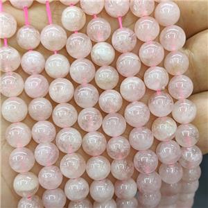 Natural Pink Morganite Beads Smooth Round, approx 8mm dia [GB23609]