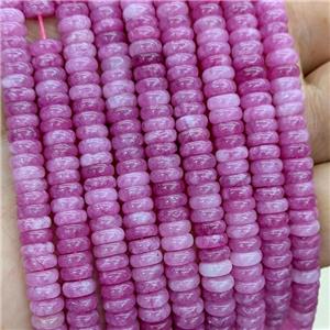 Hotpink Dye Jade Heishi Beads, approx 6mm [GB23610]
