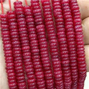 Jade Heishi Beads Red Ruby Dye, approx 6mm [GB23620]
