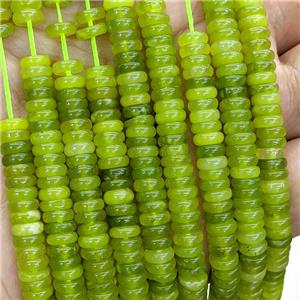 Jade Heishi Beads Olive Dye, approx 6mm [GB23623]