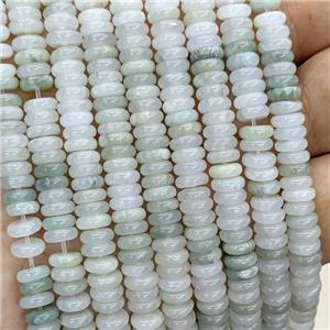 Natural Chinese Nephrite Jade Heishi Beads Lt.green, approx 6mm [GB23635]