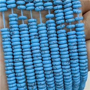 Synthetic Turquoise Heishi Beads Blue, approx 6mm [GB23643]