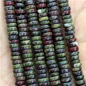 Natural Dragon Bloodstone Heishi Beads Green, approx 6mm [GB23654]