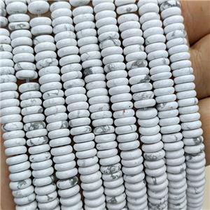 Natural White Howlite Turquoise Heishi Beads, approx 6mm [GB23655]