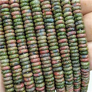 Natural Unakite Heishi Beads, approx 6mm [GB23662]
