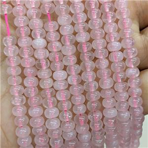 Natural Pink Rose Quartz Beads Smooth Rondelle, approx 6mm [GB23666]