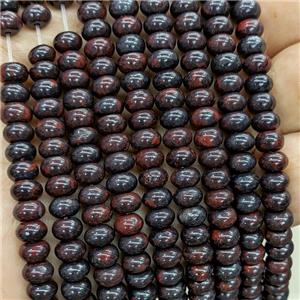 Iron Hematite Beads Smooth Rondelle Black Red, approx 6mm [GB23667]