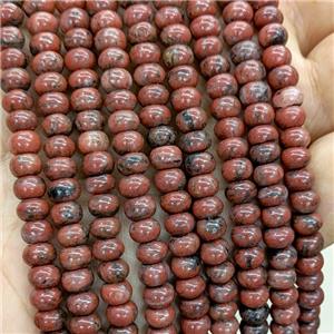 Natural Red Sesame Jasper Beads Smooth Rondelle, approx 6mm [GB23670]