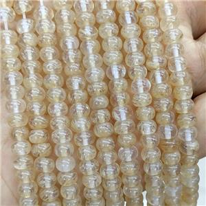 Synthetic Quartz Beads Smooth Rondelle Coffee, approx 6mm [GB23671]