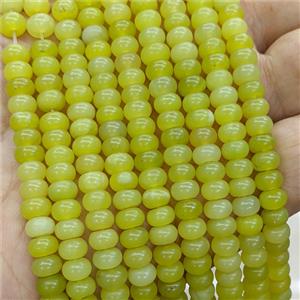 Lemon Jade Beads Smooth Rondelle Olive, approx 6mm [GB23673]