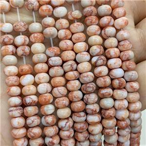 Red Silk Jasper Beads Smooth Rondelle, approx 6mm [GB23680]