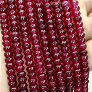 Red Ruby Jade Beads Beads Smooth Rondelle Dye, approx 6mm [GB23682]