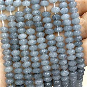 Gray Jade Beads Smooth Rondelle Dye, approx 6mm [GB23683]