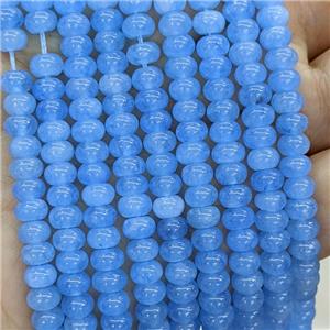 Blue Jade Beads Smooth Rondelle Dye, approx 6mm [GB23684]