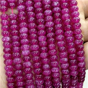 Fuchsia Jade Beads Smooth Rondelle Dye, approx 6mm [GB23686]