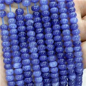 Blue Jade Beads Smooth Rondelle Dye, approx 6mm [GB23687]